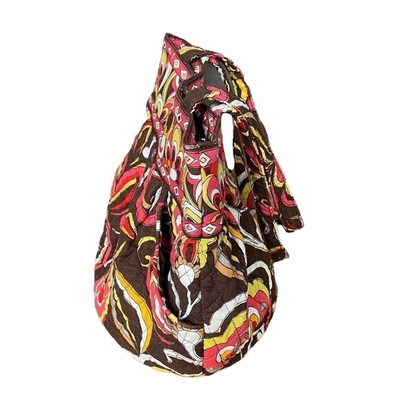 Vera Bradley Puccini Pattern Morgan Style Shoulder Bag Brown Pink Yellow White - Picture 4 of 14